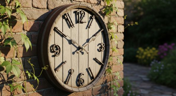 Concevoir une horloge murale extérieure avec des éléments de récup’