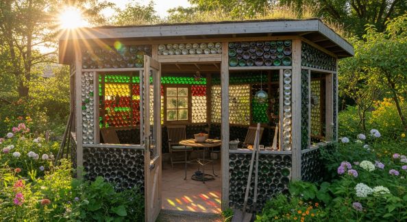 Créer un Abri de Jardin Original avec des Bouteilles en Verre