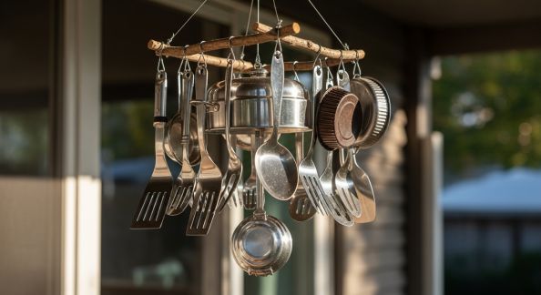 Fabriquer un carillon à vent à partir d’ustensiles de cuisine recyclés