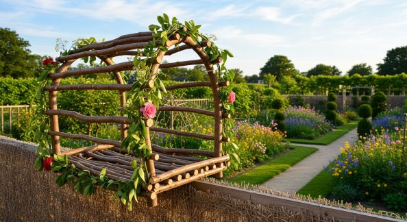 Réaliser un porte-manteau de jardin avec des branches naturelles