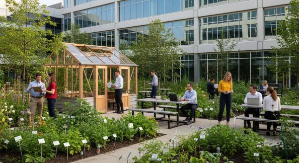 Jardinage collectif : comment les entreprises investissent les espaces verts en 2024