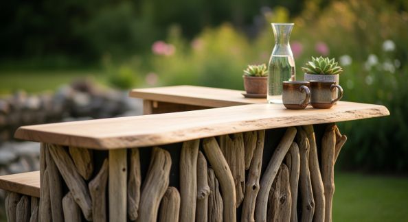 Concevoir un Bar de Jardin en Bois Flotté