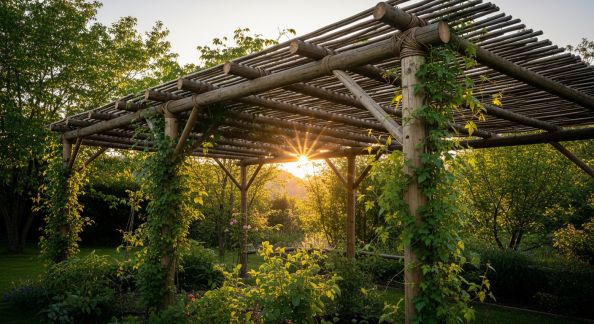 Concevoir une Pergola avec des Bambous Naturels